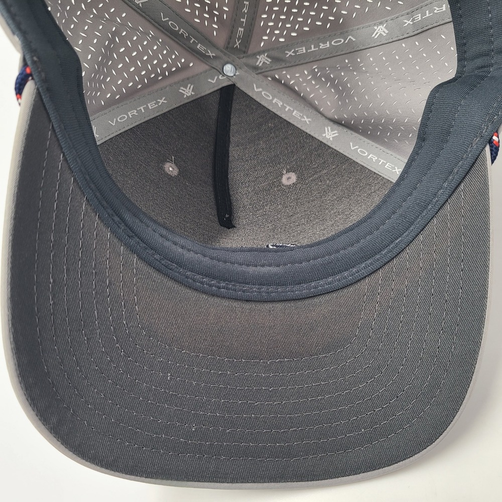 Vortex Golf Hat Snapback Gray Blue Red Rope Laser Cut Mesh Performance Script - Picture 13 of 14